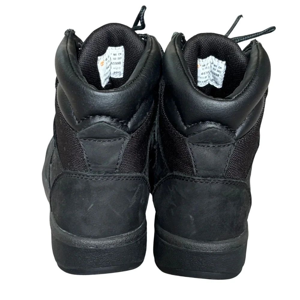 Timberland Junior‎ 6 Inch Field Boot Sz 1 Black Nubuck Leather Canvas